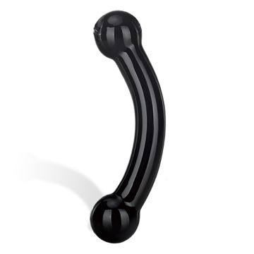 Gläs Double Bull Sort Glas Dildo